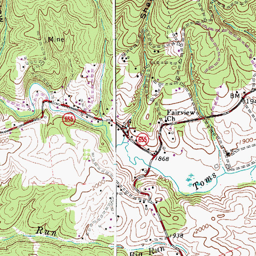 Topographic Map of Shaffer Hollow, VA