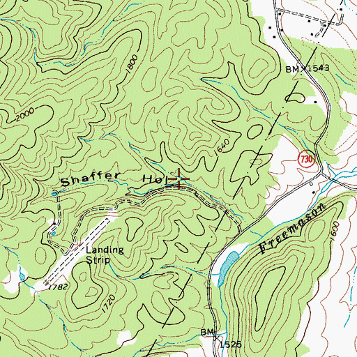 Topographic Map of Shaffer Hollow, VA
