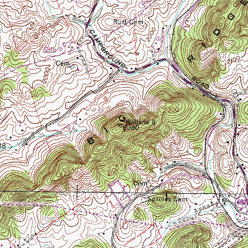 Topographic Map of Big Ridge, VA