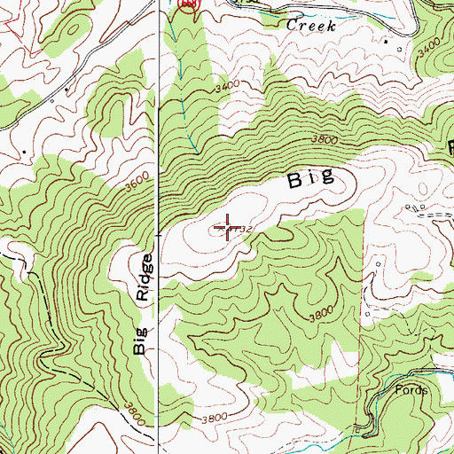 Topographic Map of Big Ridge, VA