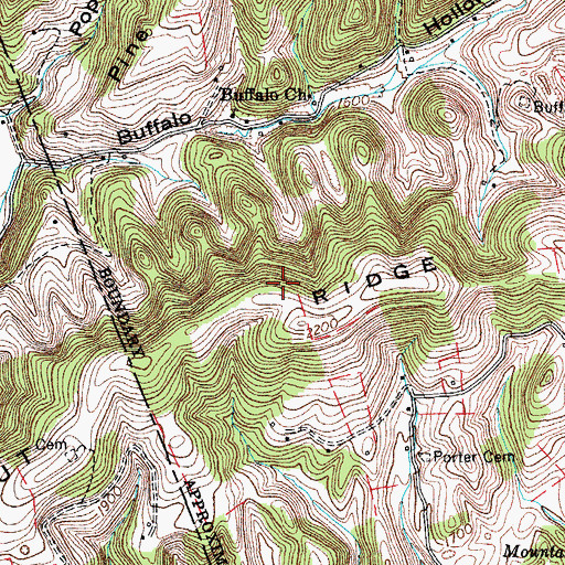 Topographic Map of Chesnut Ridge, VA