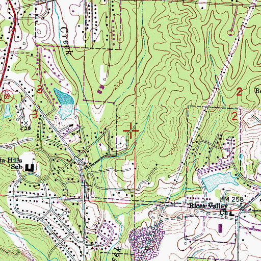 Topographic Map of Vestavia East, AL