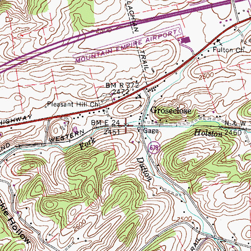Topographic Map of Dulton Branch, VA