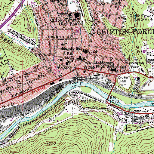 Topographic Map of East Branch Jackson River, VA