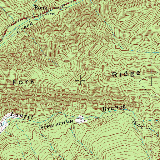 Topographic Map of Fork Ridge, VA