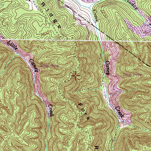 Topographic Map of Fork Ridge, VA