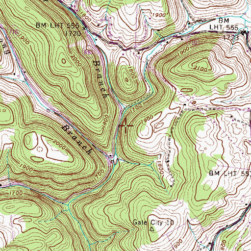 Topographic Map of Gillenwater Branch, VA