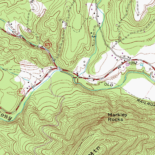Topographic Map of Little Stony Creek, VA