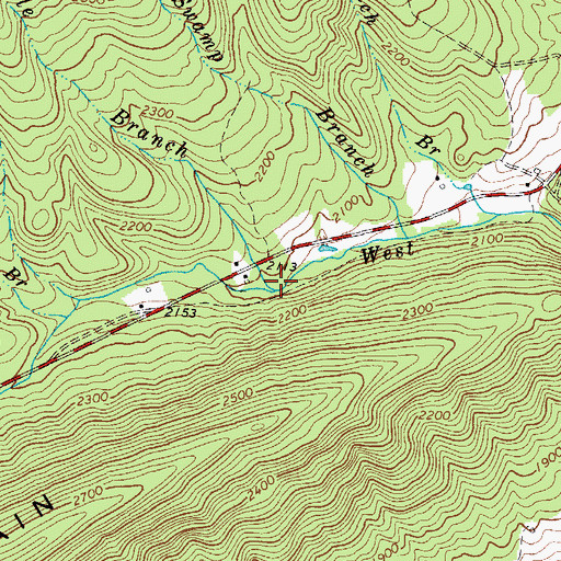 Topographic Map of Middle Branch, VA