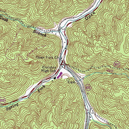 Topographic Map of Middle Fork Open Fork, VA