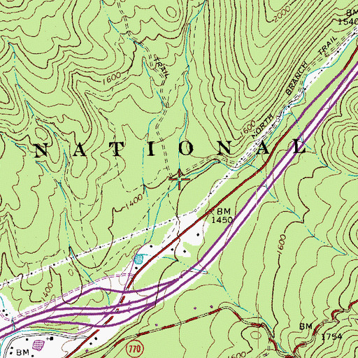 Topographic Map of North Branch Simpson Creek, VA