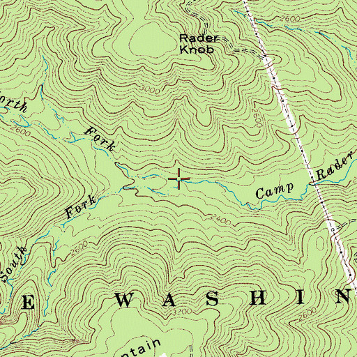Topographic Map of North Fork Camp Rader Run, VA