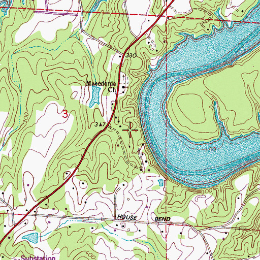 Topographic Map of Vista Granda, AL
