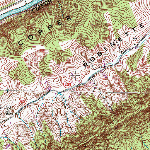 Topographic Map of Robinette Valley, VA