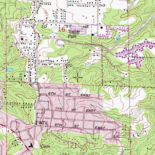 Topographic Map of Walker Subdivision, AL