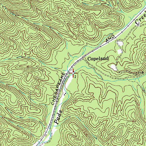 Topographic Map of South Fork Pads Creek, VA