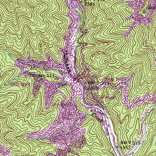 Topographic Map of West Fork Collahan Creek, VA