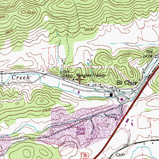 Topographic Map of Wrights Valley Church, VA