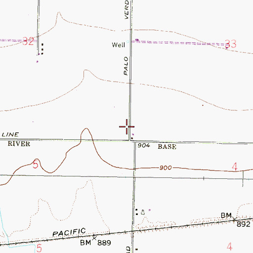 Topographic Map of Palo Verde Substation, AZ