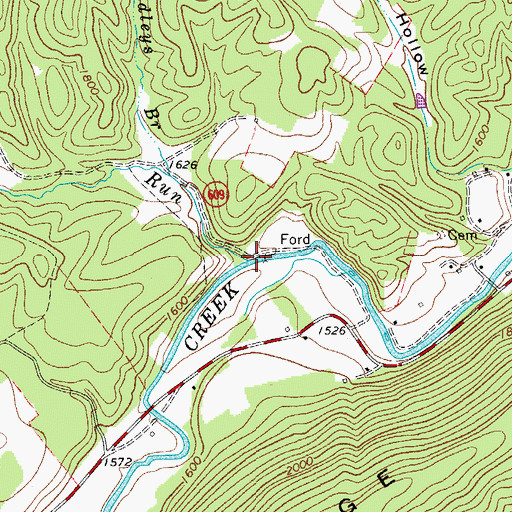 Topographic Map of Wylies Run, VA