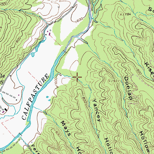 Topographic Map of Yancey Hollow, VA
