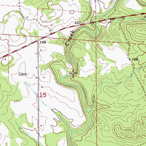 Topographic Map of Waltons Mill (historical), AL