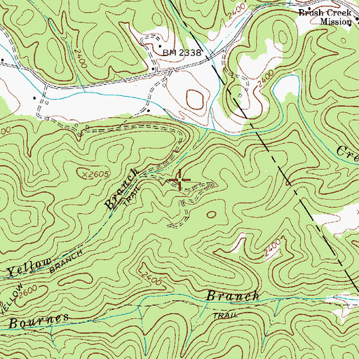 Topographic Map of Yellow Branch Trail, VA