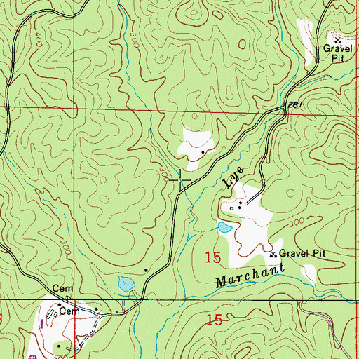 Topographic Map of Wards Mill (historical), AL