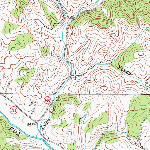 Topographic Map of Young Branch, VA