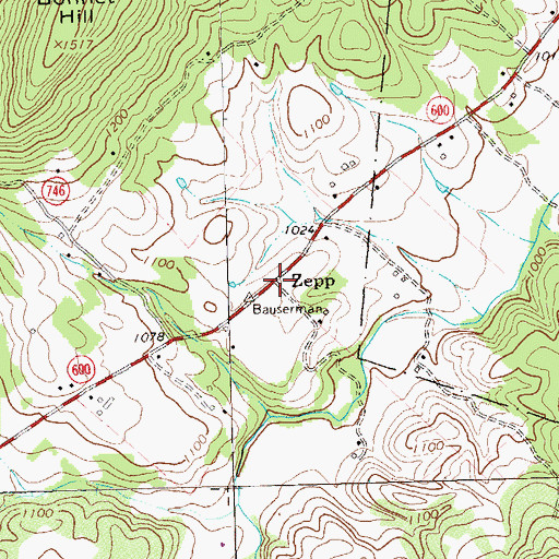 Topographic Map of Zepp, VA