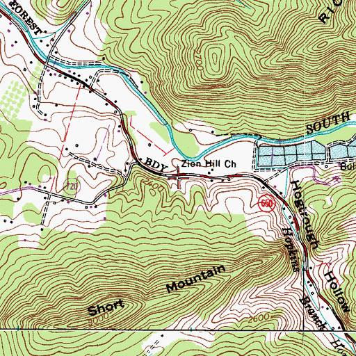 Topographic Map of Zion Hill Church, VA