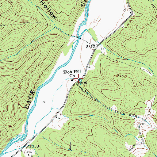 Topographic Map of Zion Hill Church, VA