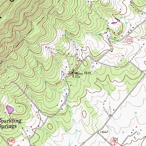 Topographic Map of Zion Hill Church, VA