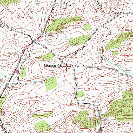 Topographic Map of Sharon Church, VA