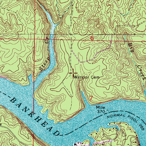 Topographic Map of Warrior Church (historical), AL