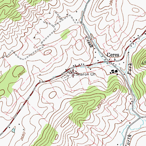 Topographic Map of Sharon Church, VA