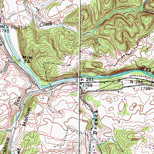 Topographic Map of Sharp Branch, VA