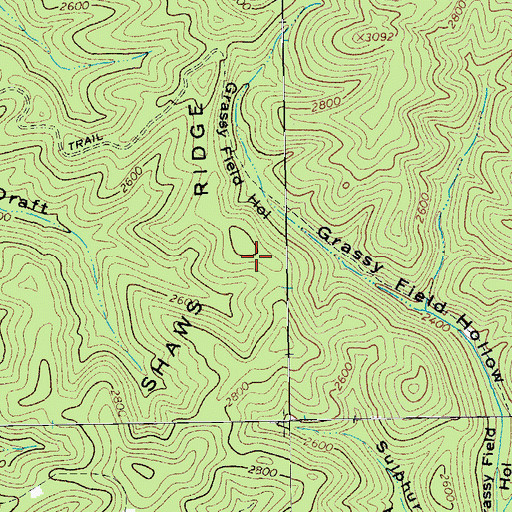 Topographic Map of Shaws Ridge, VA