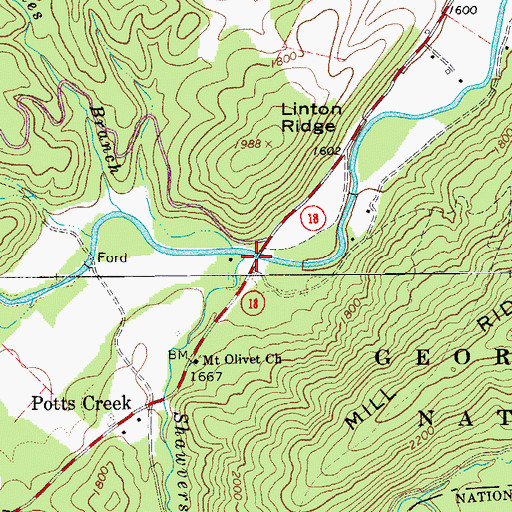 Topographic Map of Shawvers Run, VA