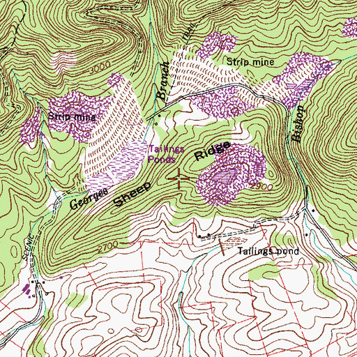 Topographic Map of Sheep Ridge, VA