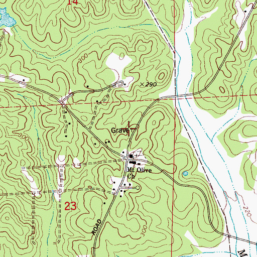 Topographic Map of Watkins Cemetery, AL