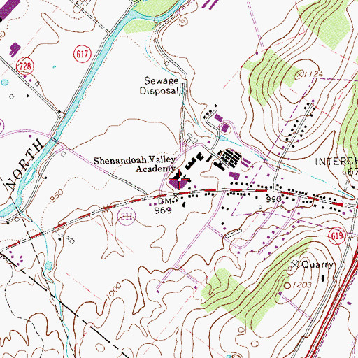Topographic Map of Shenandoah Valley Academy, VA
