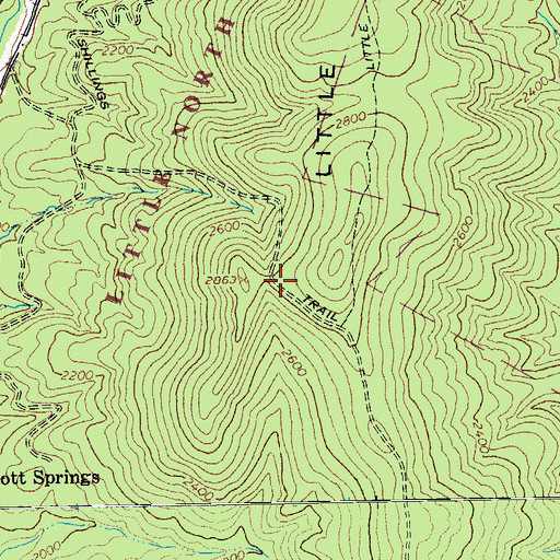 Topographic Map of Shillings Trail, VA