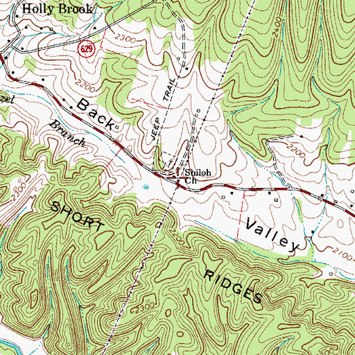 Topographic Map of Shiloh Church, VA