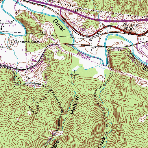 Topographic Map of Shingle Hollow, VA