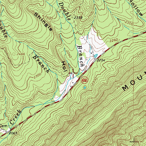 Topographic Map of Shingle Hollow, VA