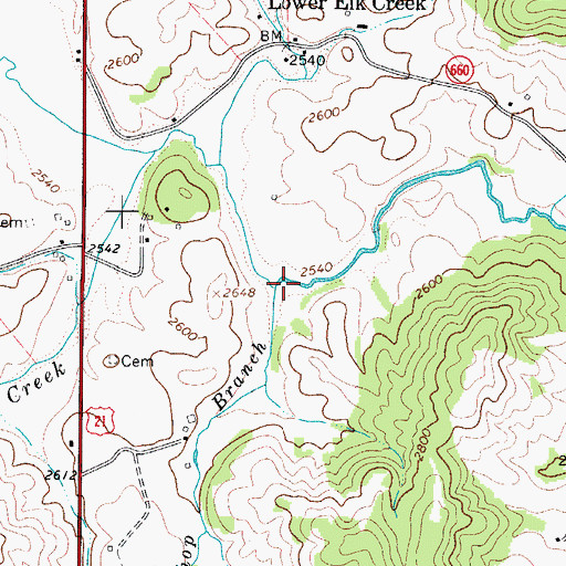 Topographic Map of Shop Branch, VA