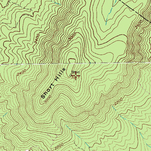 Topographic Map of Short Hills, VA