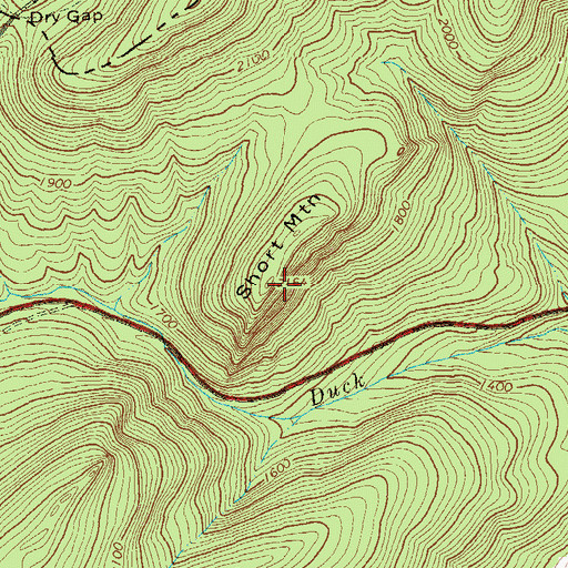 Topographic Map of Short Mountain, VA