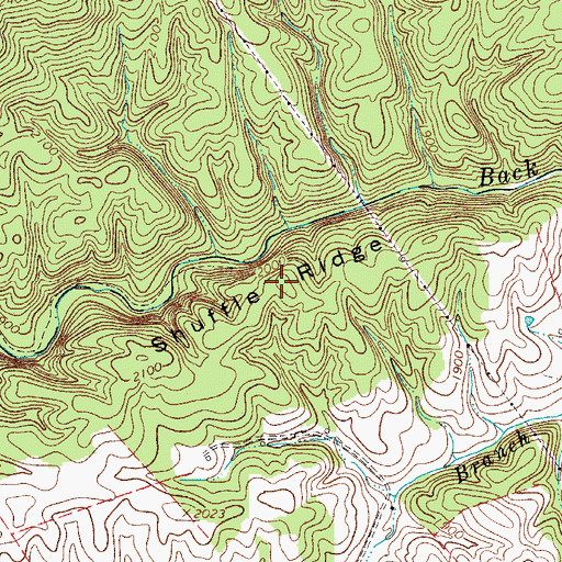 Topographic Map of Shuffle Ridge, VA